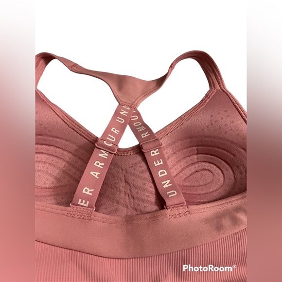 Under Armour size small NWT fitted infinity pink/mauve sports bra athletic bra - Picture 5 of 6